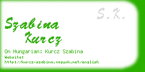 szabina kurcz business card